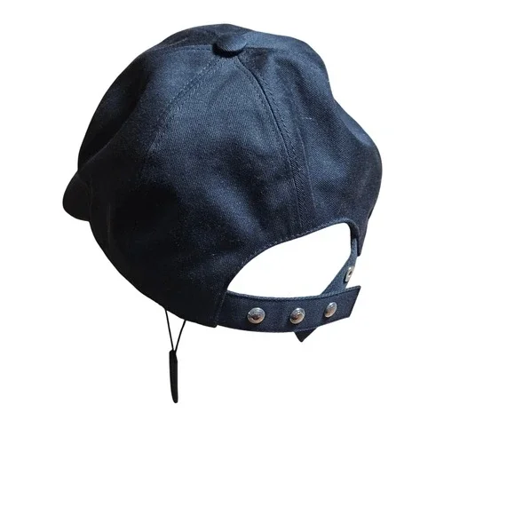 Burberry TB Monogram Motif Baseball Cap Hat Black Cotton Twill Luxury NWT